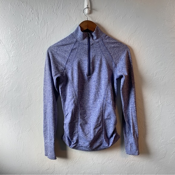 Athleta Fast Track Quarter Zip Spacedye Purple Athletic Jacket Size S - Picture 1 of 8